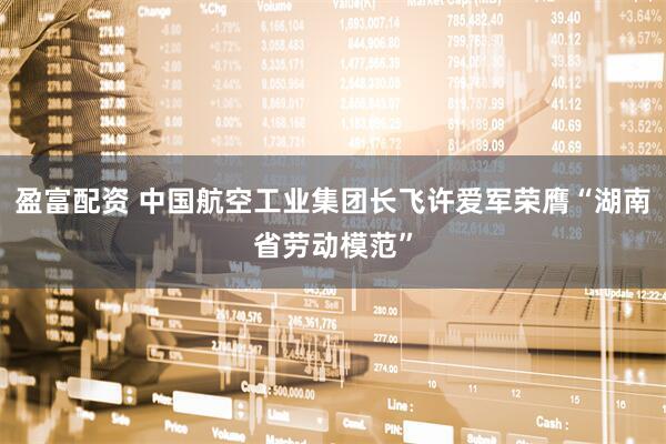 盈富配资 中国航空工业集团长飞许爱军荣膺“湖南省劳动模范”
