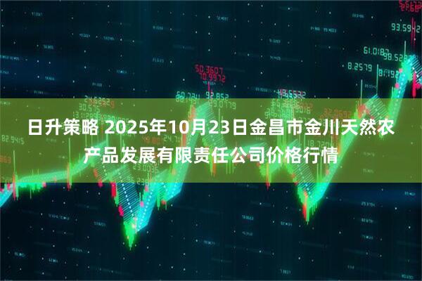 日升策略 2025年10月23日金昌市金川天然农产品发展有限责任公司价格行情